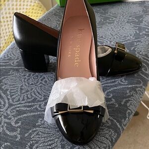 Kate Spade Black Heels with Bow Accent
